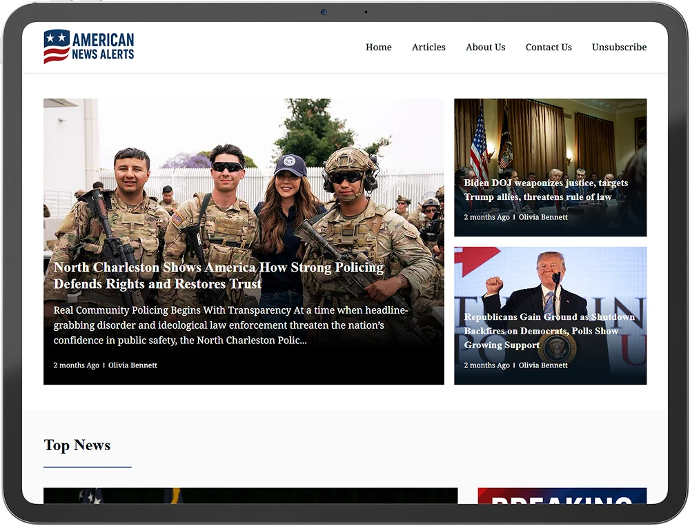 American News Alerts Agency Mockup