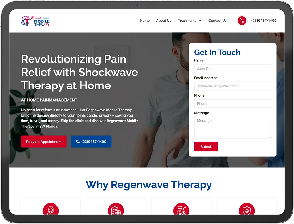 Shockwave Therapy Website Design