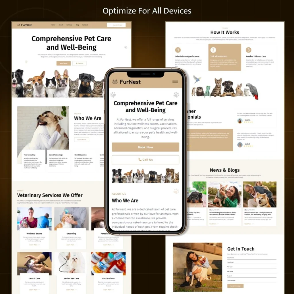 Pet Care WordPress Elementor Landing Page Template Animal Wellness & Veterinary Website Template